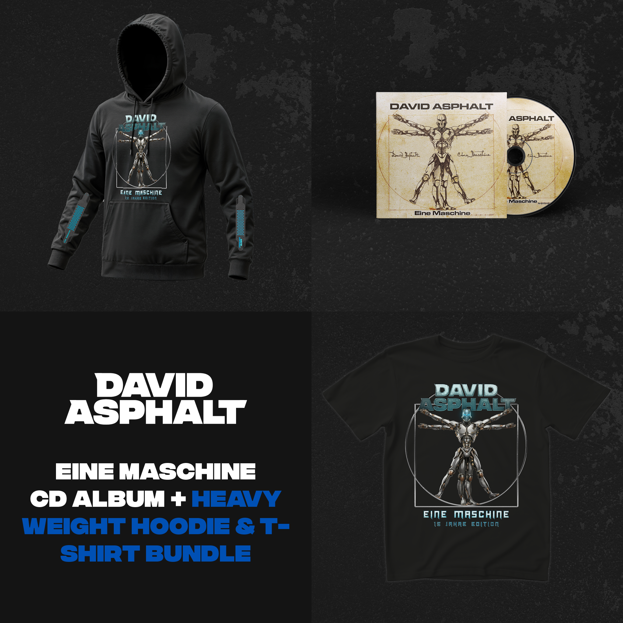 EINE MASCHINE 15 JAHRE EDITION -  PREMIUM BUNDLE - ( CD / T-SHIRT / HOODIE)